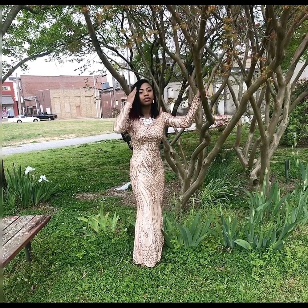 Rose Gold Sequin Dress - Picture 2 of 4